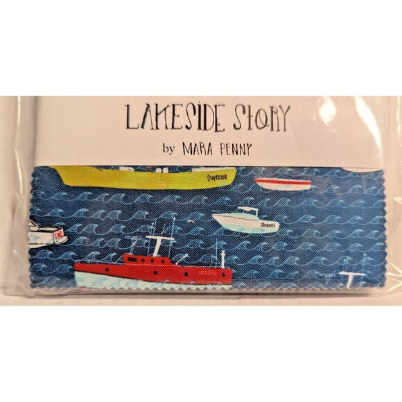 Moda Lakeside Story 42 5-in Charm Precut Fabric Quilt Squares Fishing Boat Theme - Picture 8 of 9